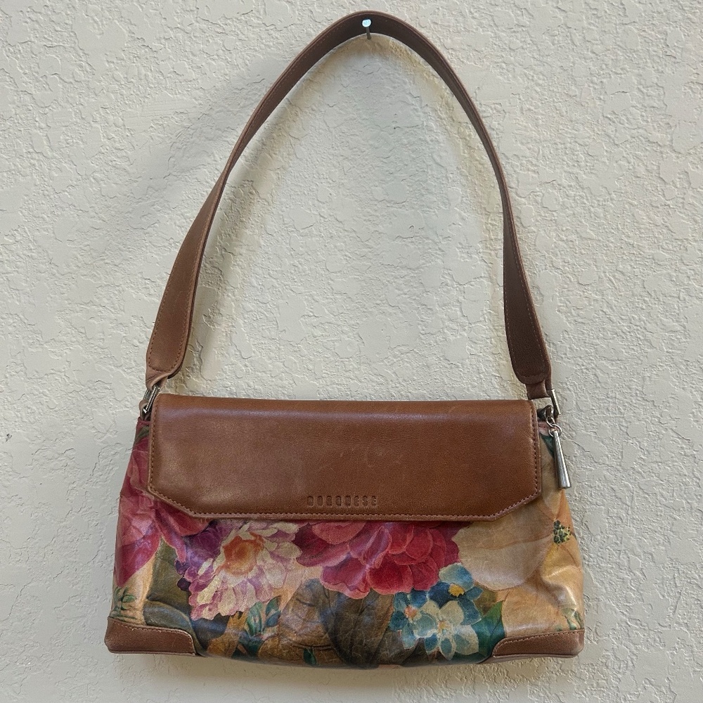 Borghese Vintage Floral Leather Purse.